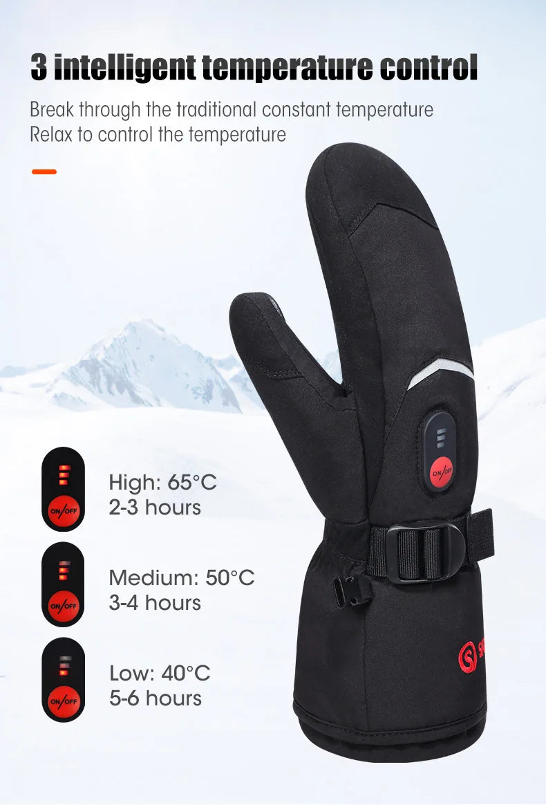 Winter Gloves Crab Finger Style Heating Hand Warm Electric Thermal Gloves Waterproof Snowboard Cycling Motorcycle Bicycle Skiing