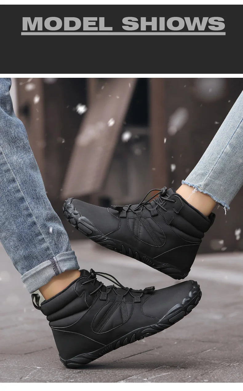 Men Women Waterproof Winter Boots Snow Barefoot Casual Shoes Outdoor Warm Work Shoes Ankle Shoes for Trekking Climbing Hiking