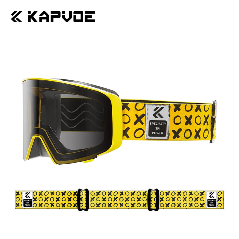 Kapvoe Photochromic Snow Goggles Men Ski Goggles Snowboard Anti-Fog Mask for Women UV400 Protection Glasses Snowmobile Winter