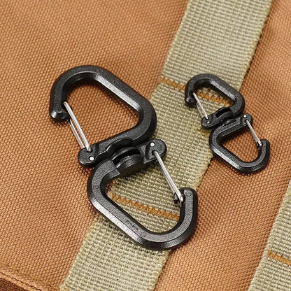 Double Clip Carabiner Outdoor Hook Clip Multi-Use Outdoor S Chain Hooks Portable Backpack Locking Hooks With 360 Degree Swivel