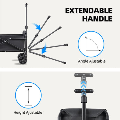 Foldable Portable Picnic Outdoor Camping Cart Heavy Duty Folding Utility Cart Shopping Beach Collapsible Folding Utility Cart