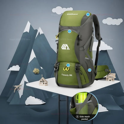 50 liter backpacking with waterproof outdoor gears large hiking backpack camping camping rock climbing hiking bag luggage hiking