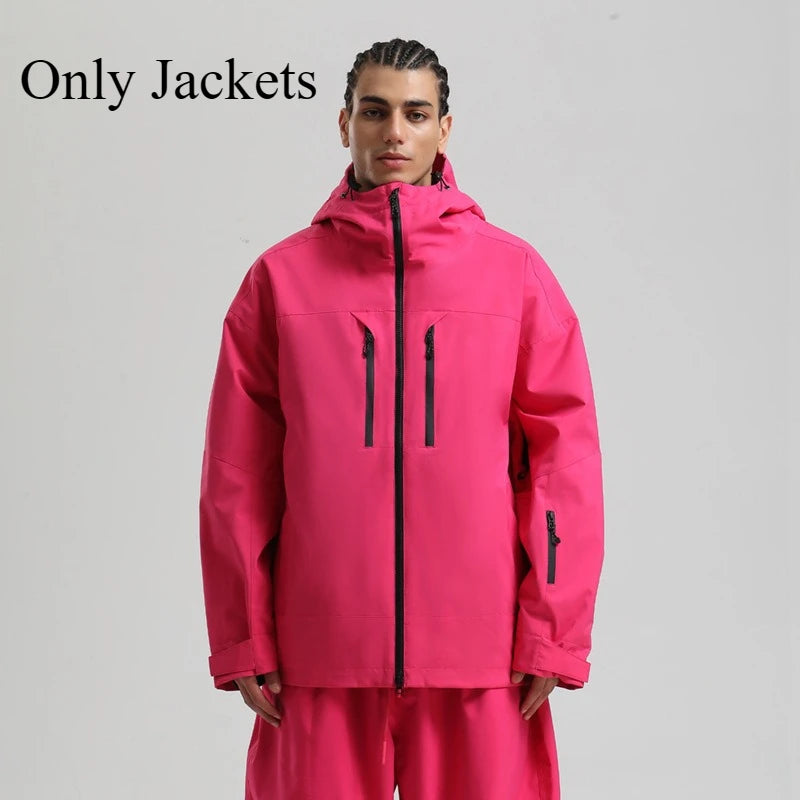 New Men Ski Jacket Waterproof Windproof Warm Breathable Snowboarding Coat 2025 Winter Sports Unisex Polyester Skiing Top Outdoor