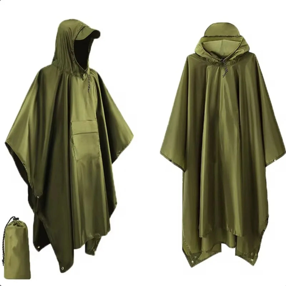 New 3 in 1 Outdoor Raincoat Waterproof Multifunction Rain Cover Lightweight Large Outdoor Rainwear Hiking Travel