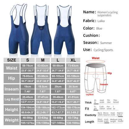 X-Tiger Women Pro Cycling Bib Shorts Summer Laika MTB Road Bicycle Shorts Women's Cycling Suspenders With ST-MULTI cushion