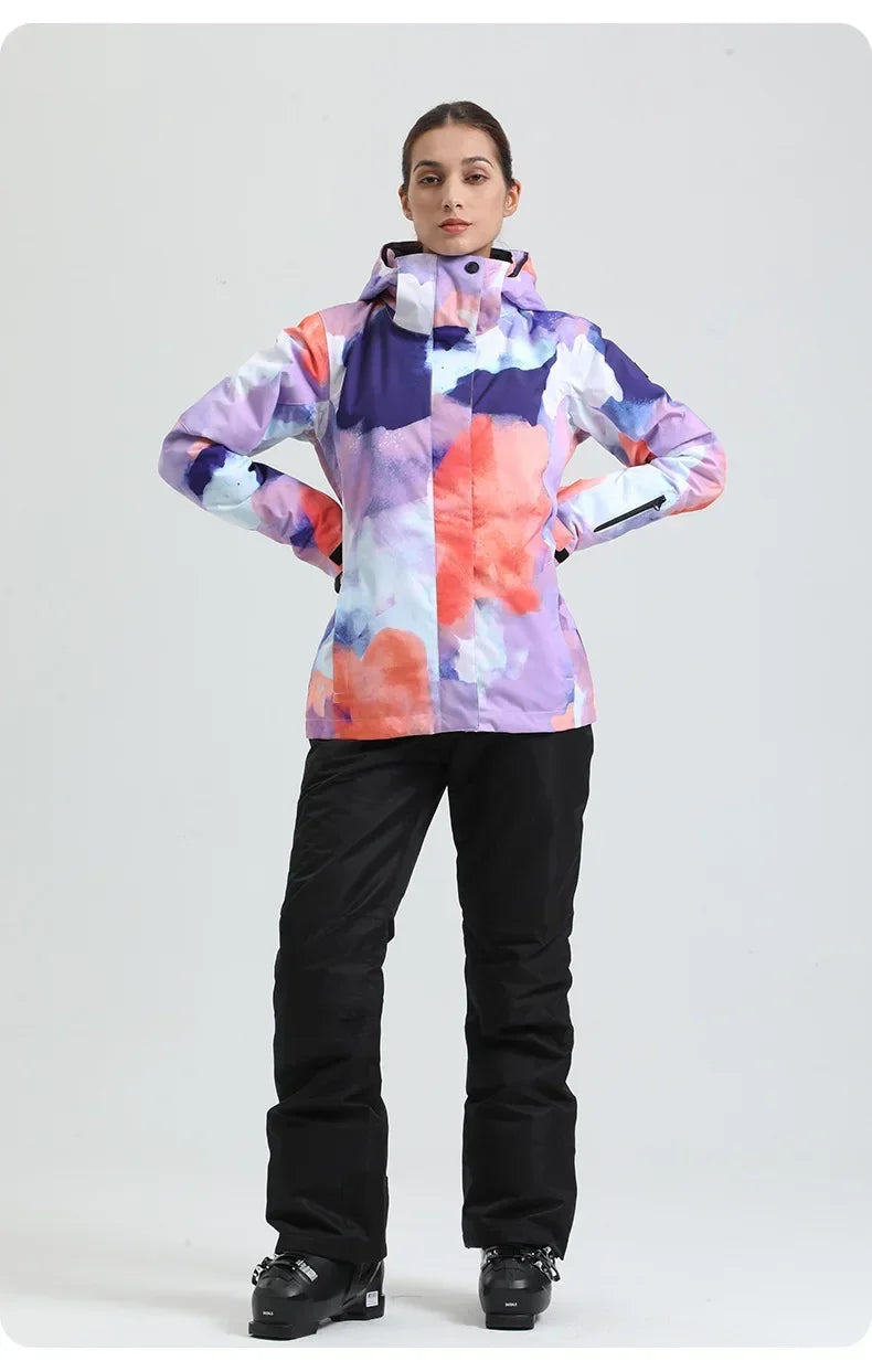 Skiing Hoodie Jacket Outdoor Warm Ski Coats Windproof Waterproof Ski Tops Women Sports Snowboard Jacket Winter New Snow Clothing
