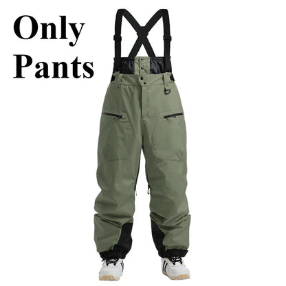 New Men Skiing Pants Winter Thickening Warm Ski Overalls Windproof Snowboard Trousers Outdoor Loose Snow Clothes Waterproof Pant