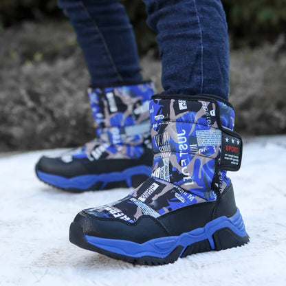 New Cute Winter Girl's Nonslip Snow Boots Kids Mountaineering Skiing Warm Felt Boots School Outdoor Activities Eur Size 31-39
