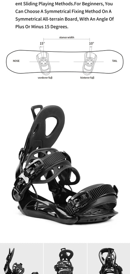 TERROR X1 Step-In Snowboard Bindings Men Women EVA Cushion 3D Strap Lightweight Freeride Gear