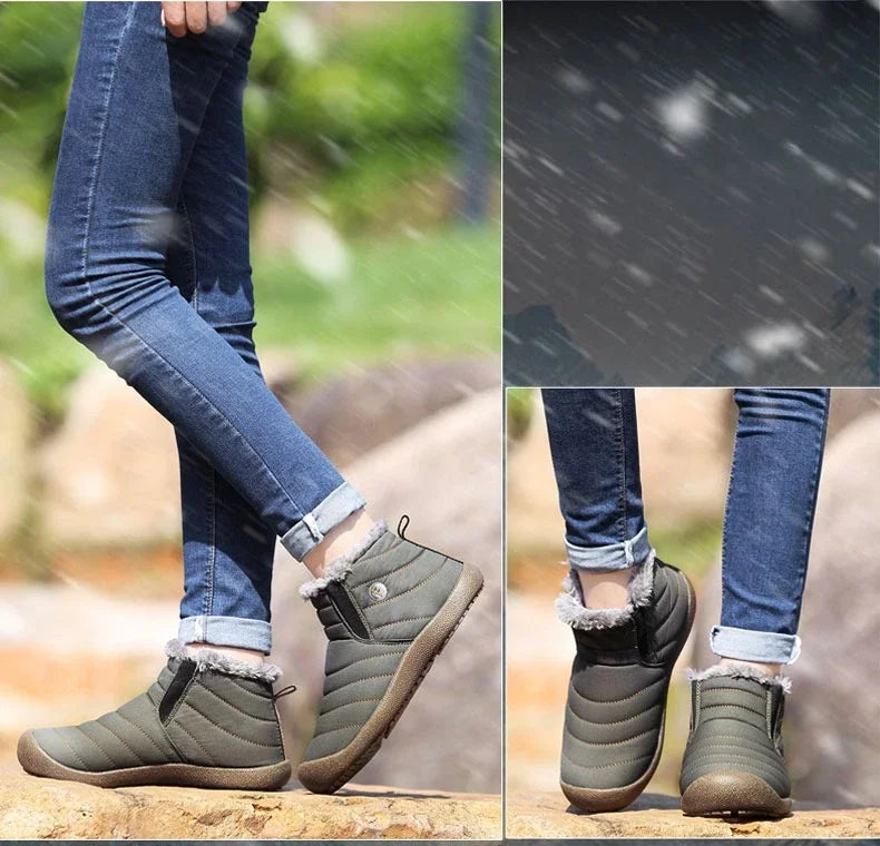 Men Winter Shoes Solid 3 Colors Men's Snow Boots Plush Inside Bottom Keep Warm Waterproof Ski Boots Plus Size 36 - 48