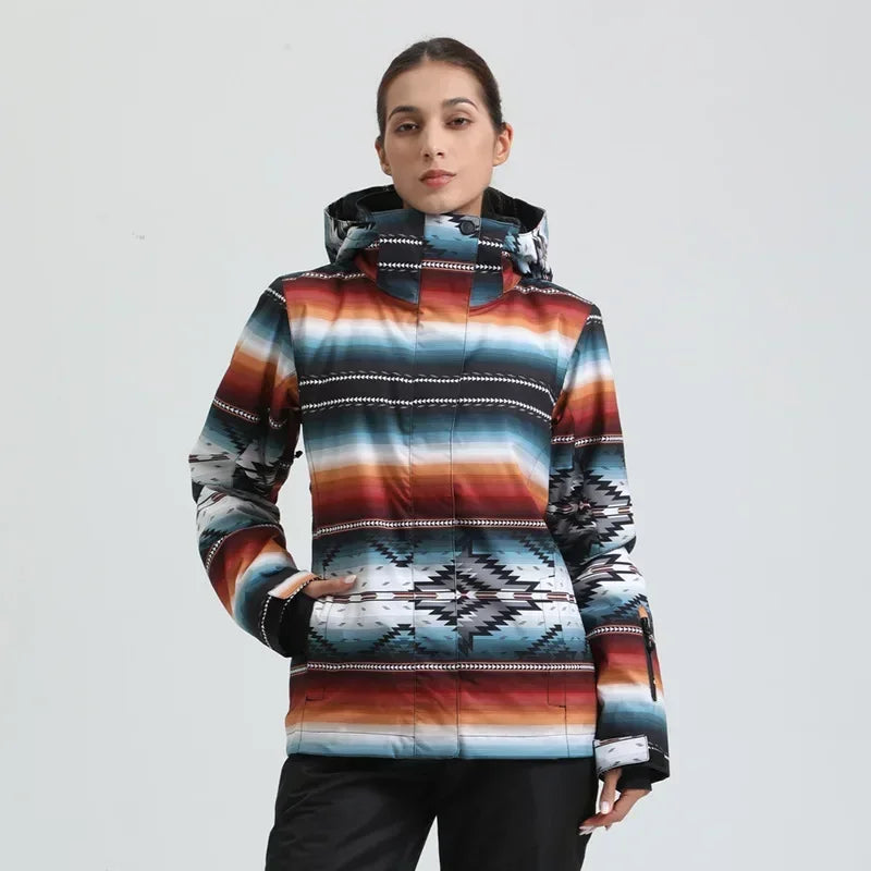 Skiing Hoodie Jacket Outdoor Warm Ski Coats Windproof Waterproof Ski Tops Women Sports Snowboard Jacket Winter New Snow Clothing