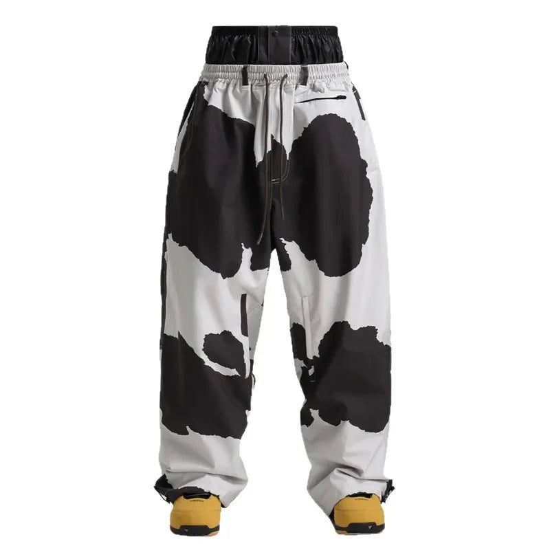 Men Baggy Windproof Solid Women Skiing Pants Waterproof Loose Hooded Ski Strides New Outdoor Sport Adult Breathable Trousers