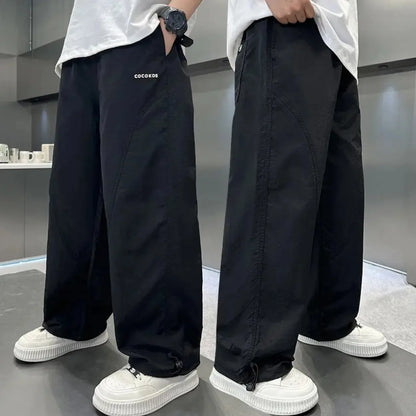 Summer Boys Pants High Street Ice Like Fabric Trousers Grey Thin Sports Pants Casual Children's Clothing New Kids Sweatpants