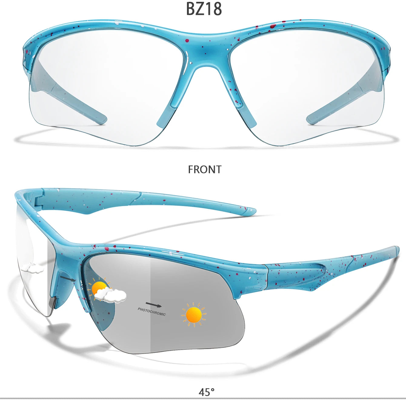 LOISRUBY Style Photochromic Sunglasses Men Women Outdoor Mtb Bicycle Cycling Runnging Eyewear Sports Bike Windproof Goggles