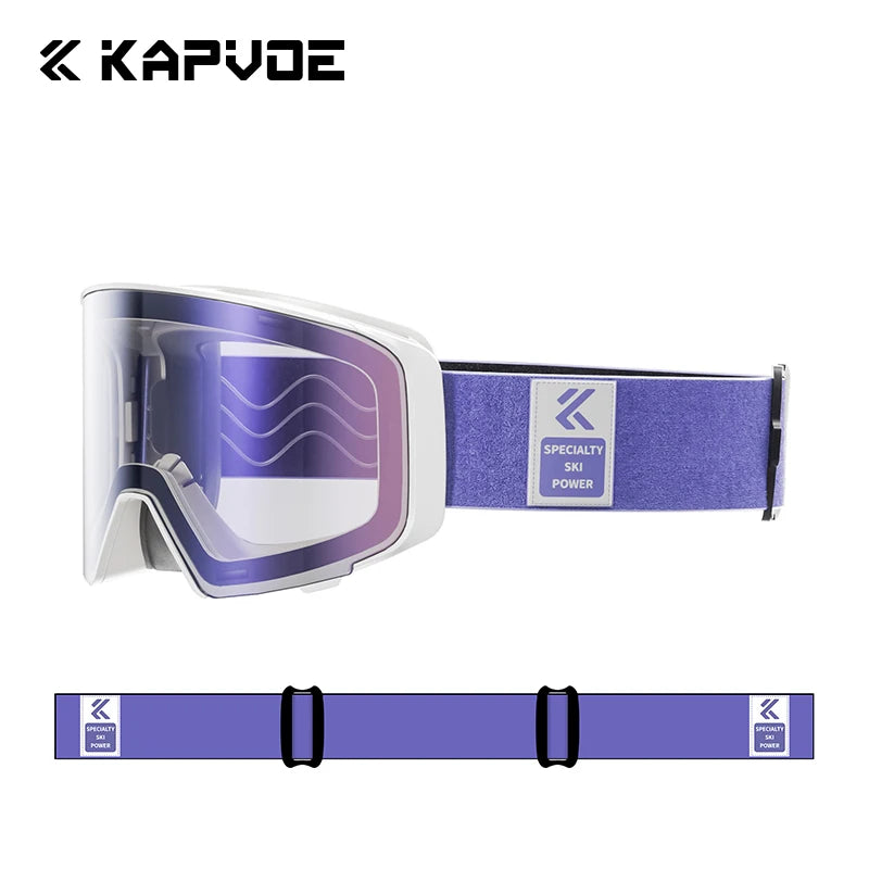 Kapvoe Photochromic Snow Goggles Men Ski Goggles Snowboard Anti-Fog Mask for Women UV400 Protection Glasses Snowmobile Winter