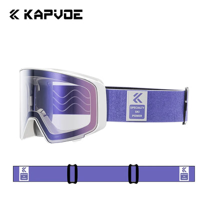 Kapvoe Photochromic Snow Goggles Men Ski Goggles Snowboard Anti-Fog Mask for Women UV400 Protection Glasses Snowmobile Winter