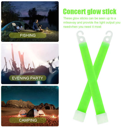 1/5pcs 6 Inch Survival Glowing Light Sticks Walking Hiking Camping SOS Gear Outdoor Sports Events Concert Lamp Stick