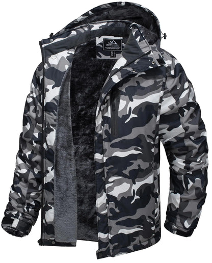 TACVASEN Winter Thicken Ski Snowboard Jacket Mens Fleece Waterproof Hiking Jackets Outdoor Mountain Trekking Windbreaker Parka