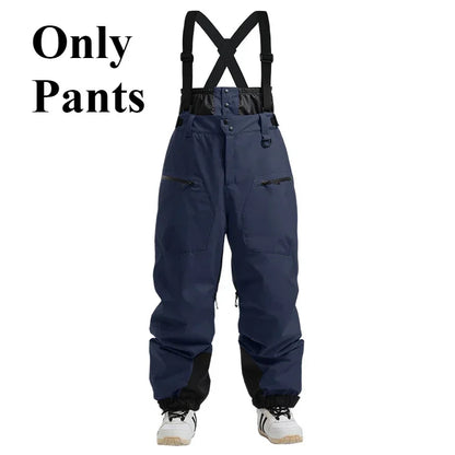 Winter New Skiing Pants Thickening Warm Ski Overalls Men Loose Snow Clothes Outdoor Windproof Snowboard Trousers Waterproof Pant
