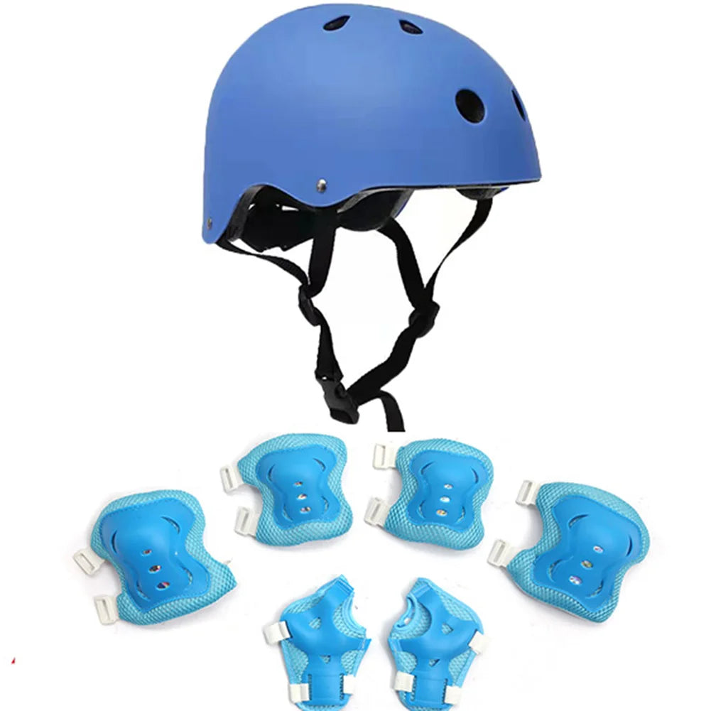 Child Bicycle Helmet Kids MTB Road Bike Helmets Safe Breathable Protection Headgear with Kneepads for Outdoor Sports Headpiece