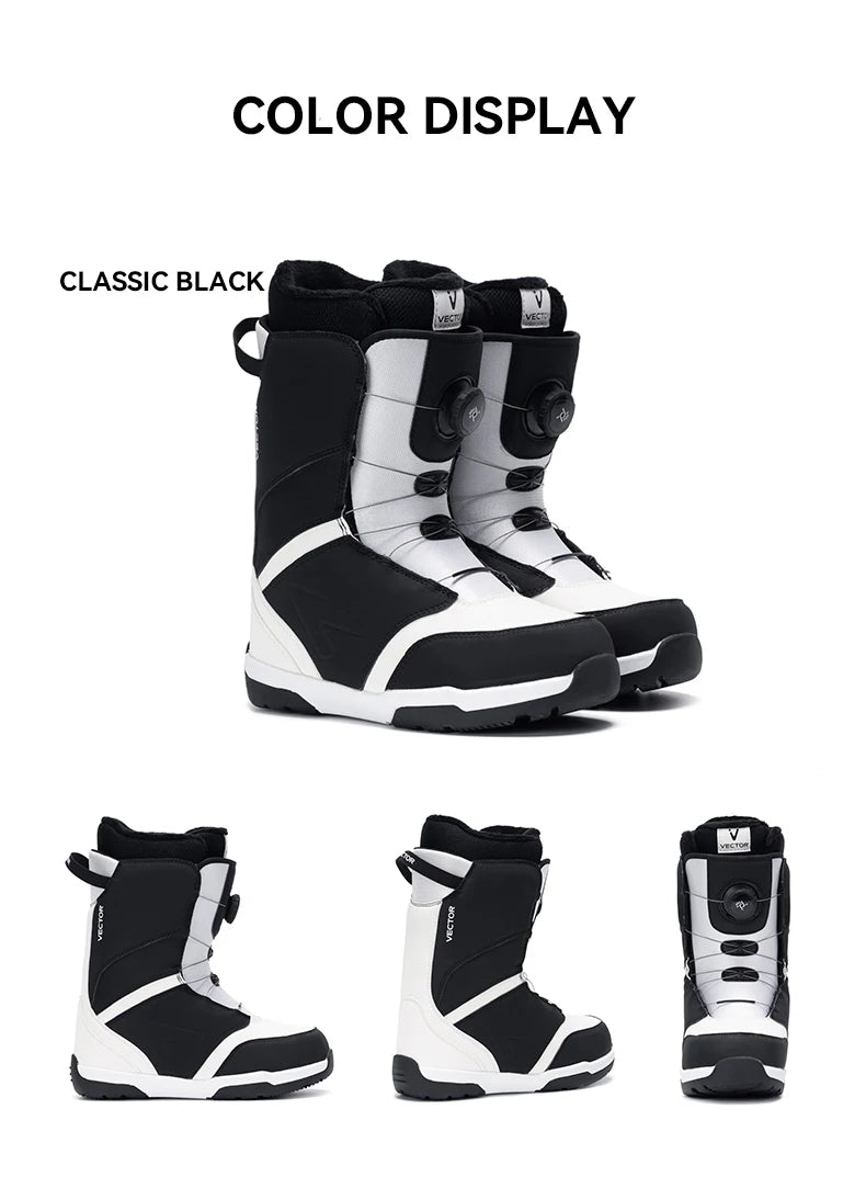 VECTOR Professional Women Man Ski Shoes Warm Waterproof Snowboard Boots Non-slip Leather Breathable Snow Boots Equipment
