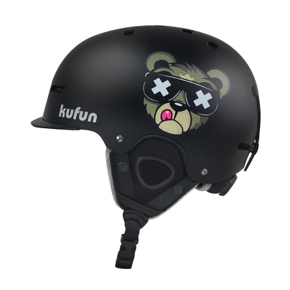 KUFUN Ski Helmet Snow Sports Snowboard Skiing Skateboard Skating Cute Animal Women Men Adult Kids Winter Safety Children
