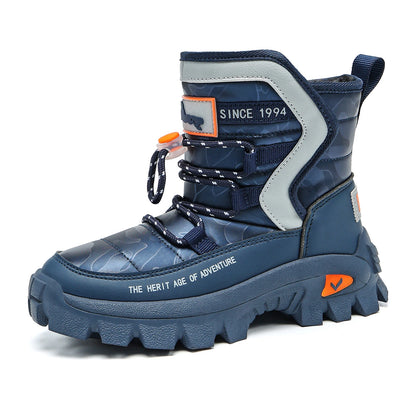 JMFCHI Kids Snow Boots Boys Hiking boots for Kids Waterproof Winter Snow Boots for Girls Warm Fur Lined Slip Resistant Outdoor