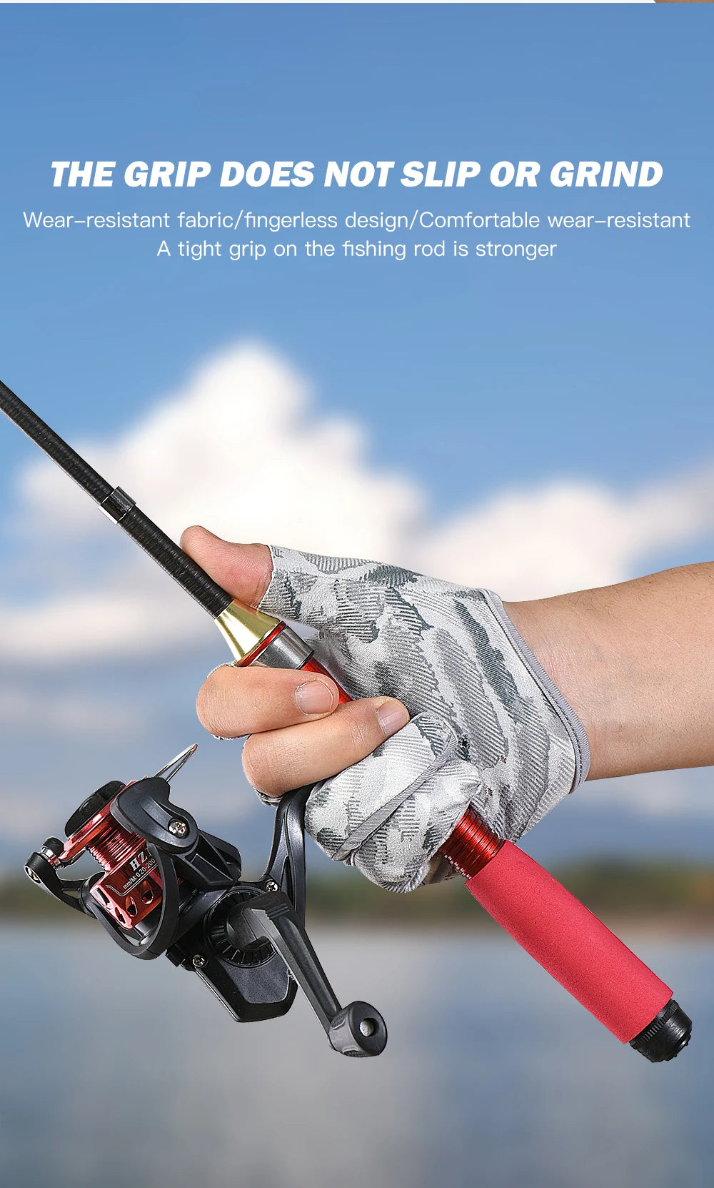 1 Pair Fishing Gloves for Men Summer Fishing Road Sub Sunscreen and Anti Slip Ice Silk Breathable Thin Three Finger Cut Gloves