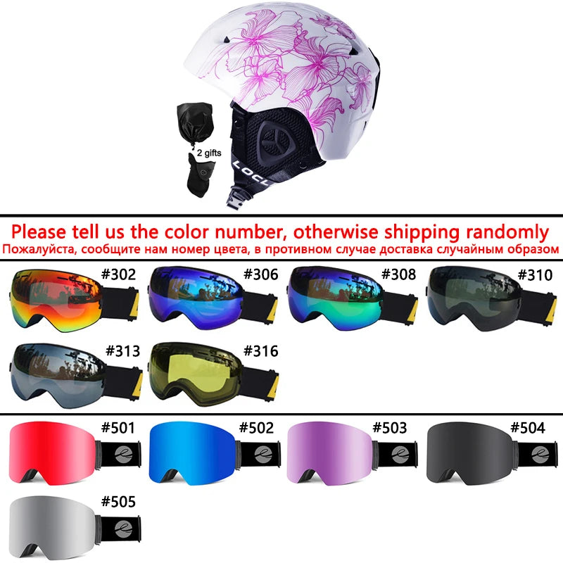 LOCLE Ski Helmet Men Women Integrally-molded Children Kids Skiing Helmet Skateboard Ski Snowboard Motorcycle Snowmobile Helmet