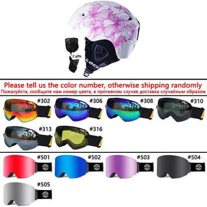 LOCLE Ski Helmet Men Women Integrally-molded Children Kids Skiing Helmet Skateboard Ski Snowboard Motorcycle Snowmobile Helmet