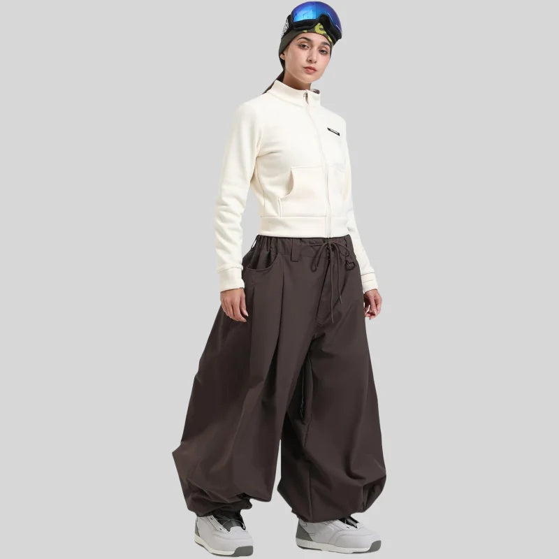GSOU SNOW Plus Size Winter Ski Trousers Super Baggy Men Snowboard Clothes Women Snow Pants Outdoor Sports Winterproof Breathable
