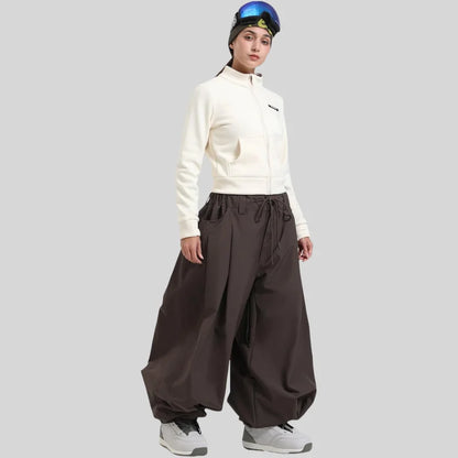 GSOU SNOW Plus Size Winter Ski Trousers Super Baggy Men Snowboard Clothes Women Snow Pants Outdoor Sports Winterproof Breathable