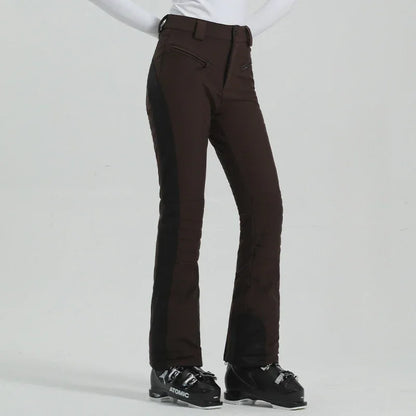 Ladies High Elasticity Skiing Pants Women Slim Winter Trousers 2025 Alpine Sport Ski Pants Outdoor Warm Waterproof Snow Clothes