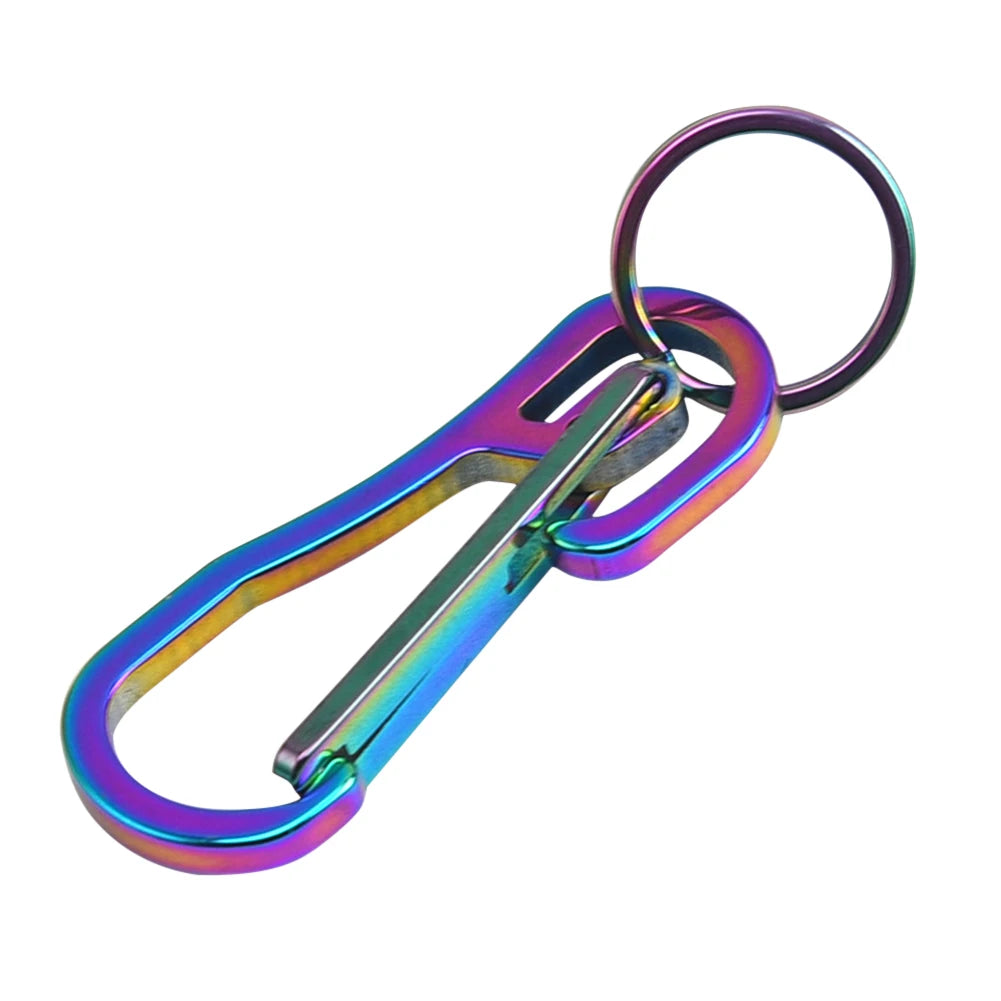 Carabiner Keychain Hook Outdoor Stainless Steel Carabiner Cap Lifter Hex Driver Bottle Opener Keychain Ring Climbing Accessorie