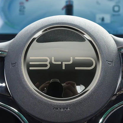 Car Steering Wheel Sticker Stainless Steel Steering for BYD Atto3 Yuan Plus Dolphin Seal Seagull Sealion SHARK Protective Cover