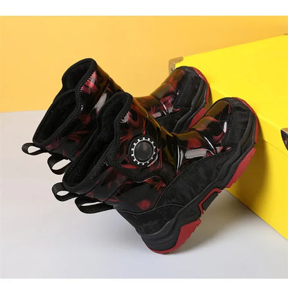 Winter Children's Cotton Shoes Anti-Slip Ice Claw High-Top Waterproof Fleece-Lined Snow Boots for Girls And Boys Hot Sale Of The