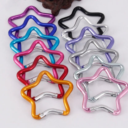 Aluminum Alloy Outdoor Star Shaped Spring Locking Carabiner Clip Keychains for Backpack Camping Hiking Traveling
