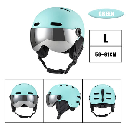 Skiing Helmet Snowboard Helmet With Detachable Glasses Winter Outdoor Sports Ski Helmet Safety Skateboard Skiing Snowboard Snow