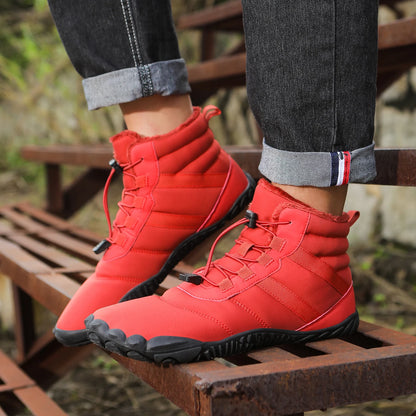 Men Winter Outdoor Velvet Warm Snow Boots Hiking Shoes Waterproof Ski Shoes High-Top Large Size Cotton Boots Thick Cotton Shoes