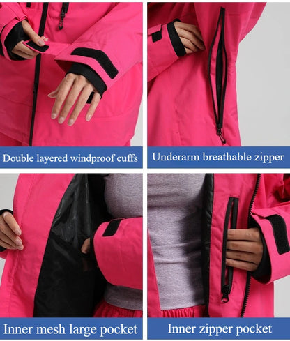 New Men Ski Jacket Waterproof Windproof Warm Breathable Snowboarding Coat 2025 Winter Sports Unisex Polyester Skiing Top Outdoor