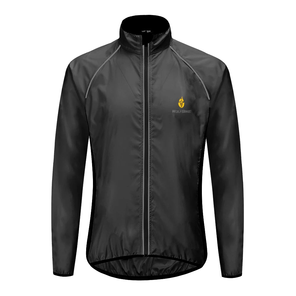 WOSAWE Men Windproof Waterproof Reflective Cycling Jacket MTB Bicycle Long Sleeve Windbreaker Sleeveless Vest Bike Coat Jersey