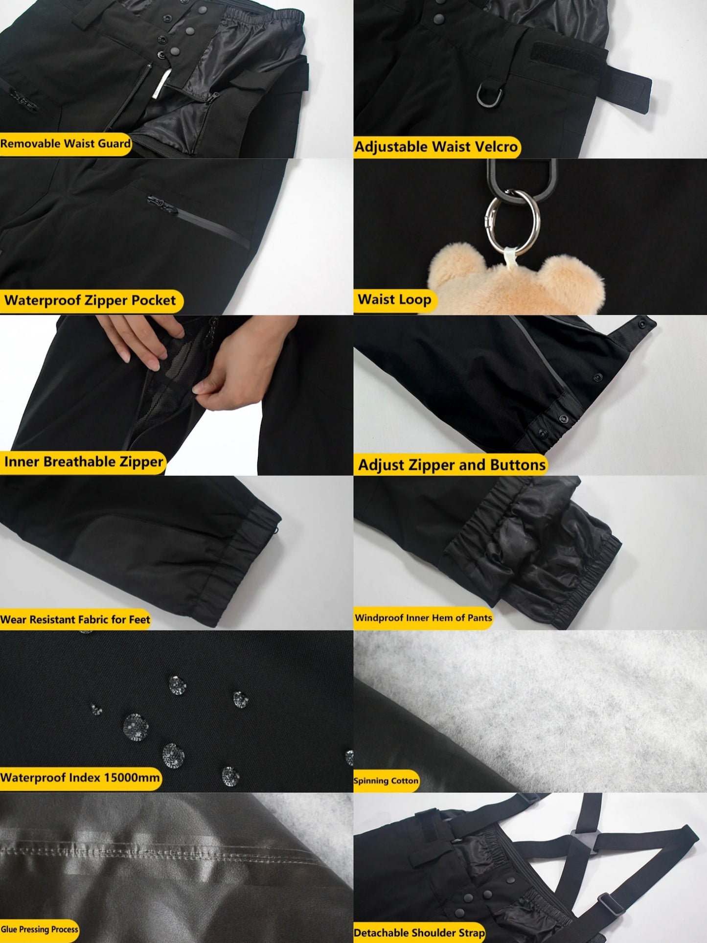 New Men Skiing Pants Winter Thickening Warm Ski Overalls Windproof Snowboard Trousers Outdoor Loose Snow Clothes Waterproof Pant