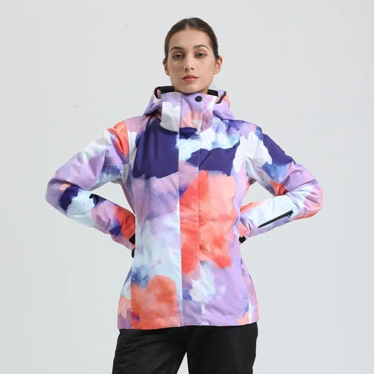 Skiing Hoodie Jacket Outdoor Warm Ski Coats Windproof Waterproof Ski Tops Women Sports Snowboard Jacket Winter New Snow Clothing