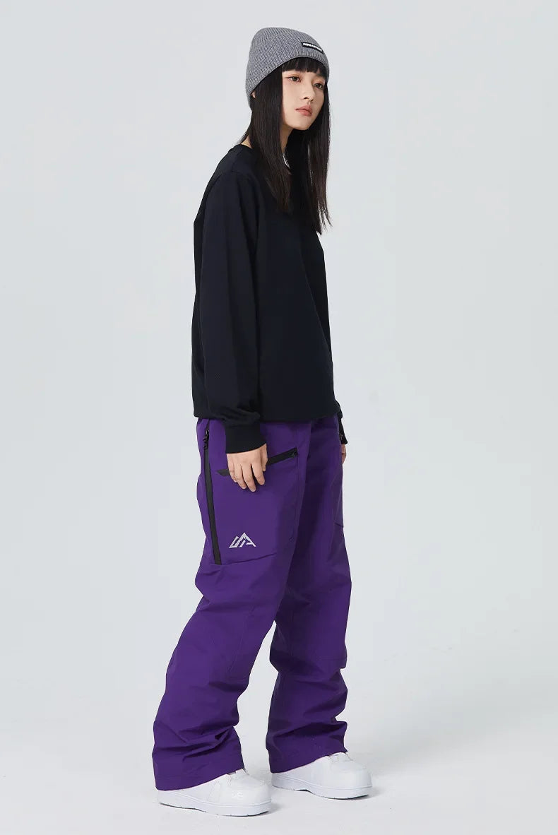 2025 Winter Women Ski Pants Snowfield Windproof Snowboard Sport Trousers Warm Man Loose Overalls New Pro Waterproof Skiing Pants