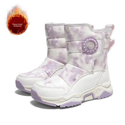 Winter Children's Cotton Shoes Anti-Slip Ice Claw High-Top Waterproof Fleece-Lined Snow Boots for Girls And Boys Hot Sale Of The