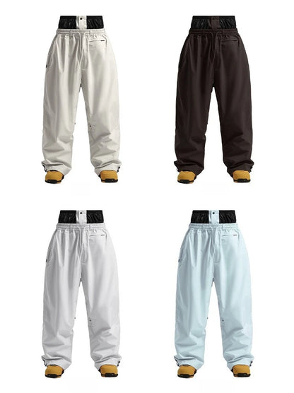 New Baggy Windproof Men Solid Women Skiing Pants Waterproof Loose Hooded Ski Strides Outdoor Sports Adult Breathable Trousers
