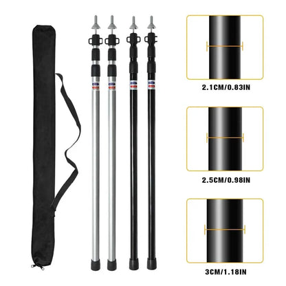 2.3M Adjustable Tent Support Rod Beach Shelter Tarp Awning Pole Aluminum Alloy Tent Pole Accessories For Camping Tent