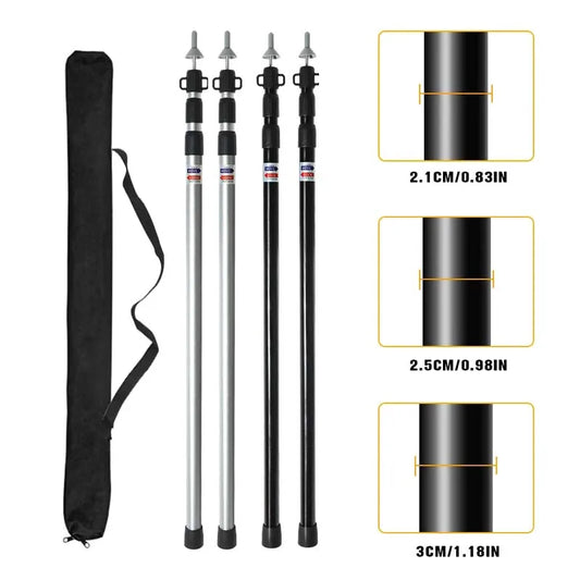 2.3M Adjustable Tent Support Rod Beach Shelter Tarp Awning Pole Aluminum Alloy Tent Pole Accessories For Camping Tent