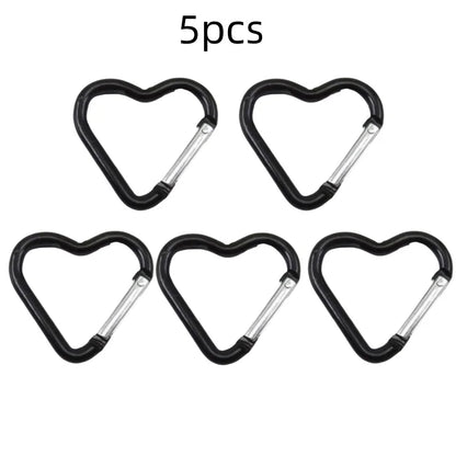Outdoor Carabiner Heart Shape Keychain Clip Aluminum Alloy Rings Climbing Clips Spring Snap Hook Carabiner Durable