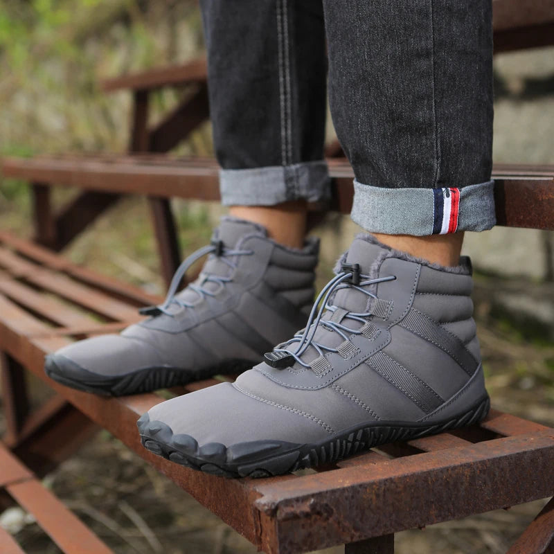 Men Winter Outdoor Velvet Warm Snow Boots Hiking Shoes Waterproof Ski Shoes High-Top Large Size Cotton Boots Thick Cotton Shoes